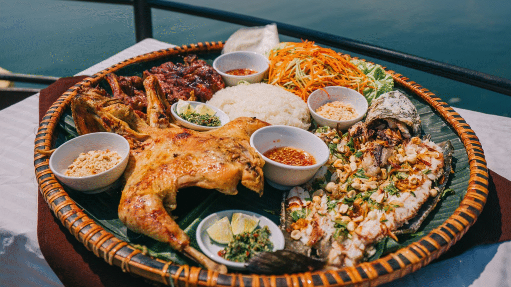 Grilled pork skewers at Phong Nha